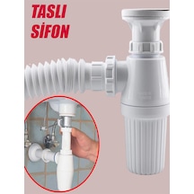 Lavabo Sifonu Körüklü Sökülebilir Tas'lı Mutfak Banyo Evye Pis Su Gideri Borusu Plastik 38 Cm. Diğer