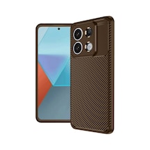 Xiaomi Redmi Note 13 Pro 4g Kılıf Auto Focus Karbon Kapak Kahverengi