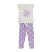Civil Girls Papatya Desenli 6-9 Yaş Takım - Lila