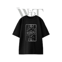 Thewert Football Tactic Tasarım Baskılı Ünisex Siyah Oversize T-shirt