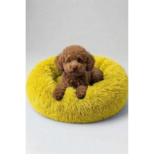 United Colors Of Benetton Bntmkt-0012-ye Uzun Kürklü Donut Kedi&köpek Yatağı Sarı 45 Cm