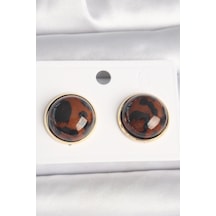 Znv Zenvia Mey İthalat Pirinç Gold Renk 3d Daire Leopar Model Kadın Küpe Znv2025 Cmn 6419527