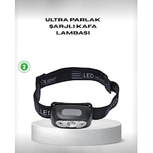 Gece Balıkçılığı İçin Ultra Parlak Şarjlı Kafa Lambası 4 Işık Modu + Usb Şarj