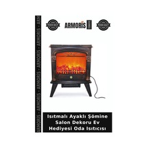 Isıtmalı Ayaklı Şömine Salon Dekoru Ev Hediyesi Oda Isıtıcısı