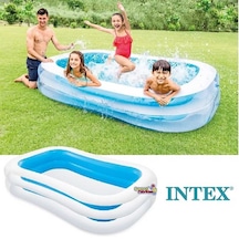 Intex 56483 Büyük Şişme Aile Havuzu Dış Bölme Şeffaf 262x175x56 c