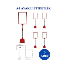 5 Adet Mavi A4 Ördek Ayaklı Fiyat Etiketi - Sepet, Stand, Teşhir, Askılık, Çerçeveli Fiyat Etiketi Mavi