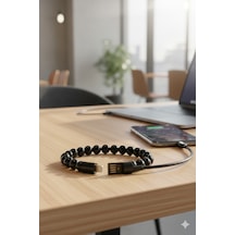 Bileklik Şarj Kablosu 22,5 Cm 15w Lightning Siyah