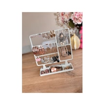 Küpe Organizer Standı Çok Katlı Küpe Askılığı Ve Takı Düzenleyici Dekoratif Stand Beyaz