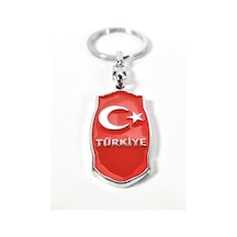 Kırmızı Ay Yıldız Ve Türkiye Yazılı Metal Anahtarlık Milli Sembollerin Şık Yorumu Çok Renkli