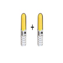 T10 12v Led Ampül Çakar Silikonlu 12 Led Sarı 2 Adet Sarı