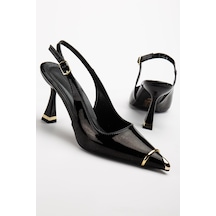 Suins Jessa Model Kadın Topuklu Burnu Metal Detaylı Stiletto Ayakkabı Siyah