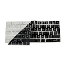 Magic Keyboard 2 A1644 Klavye Koruyucu Türkçe Q Silikon Ultra İnce 0.3mm Şeffaf Siyah Siyah