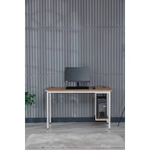 Arpelia Bilgisayar Masası Sağ Sol Yönlü Pc Kasa Raflı Beyaz - Çam