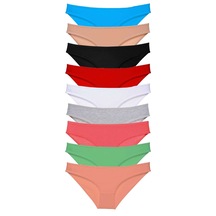 9 adet Süper Eko Set Likralı Kadın Slip Külot Tüm Renkler RYL-EKOM9002