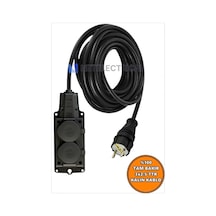 Kauçuk 2'li Topraklı Grup Priz Uzatma Kablosu 30 Metre 3x2.5 Mm² Ttr Kalın Siyah Kablolu 30 Metre