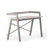 Ofisbazaar Home Desk 120x60 Cm Üst Raflı Metal Ayaklı Çalışma Masası Toprak