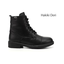 Gönderi(R) Gönderi R Siyah Fermuarlı Hakiki Deri Postal Bot Siyah