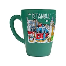 İstanbul Temalı Cam Kupa Bardak Çok Renkli