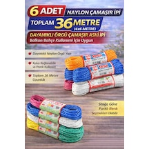 6 Adet Naylon Çamaşır İpi 6 Metre Dayanıklı Örgü Çamaşır Askı İpi Toplam 36 Metre Mavi 6 Adet Naylon Çamaşır İpi 6 Metre Dayanıklı Örgü Çamaşır Askı İpi Toplam 36 Metre Mavi
