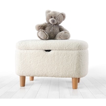 Yomme Çocuk Sandıklı Teddy Puf Beyaz