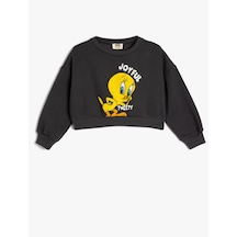 Koton Crop Sweatshirt Tweety Baskılı Lisanslı Şardonlu Uzun Kollu Antrasit 5wkg10584ak Antrasit Koton Crop Sweatshirt Tweety Baskılı Lisanslı Şardonlu Uzun Kollu Antrasit 5wkg10584ak Antrasit
