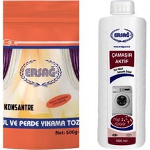 Ersağ Tül Perde Yıkama Tozu & Çamaşır Aktif Sıvısı 500gr+1000ml 1 KG