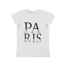 Civil Girls Paris Baskılı 10-13 Yaş Tişört - Kırık Beyaz