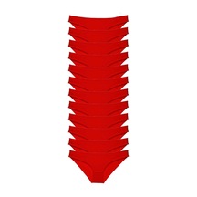Royaleks 12 adet Süper Eko Set Likralı Kadın Slip Külot Kırmızı RYL-EKO11002 Kırmızı