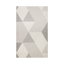Mona Mn03 Geometrik Desenli Gri Modern Salon Halısı Hav Toz Vermez Kaymaz Tabanlı
