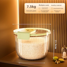 Yifomall Ev İçin Gıda Seviyesi Muhafaza Kabı - Haşere Ve Nem Koruma, 15 Kg Kapasite, Pirinç/un/bezelye Saklama Avokado Yeşili/şeffaf Diğer
