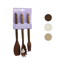 İbico İ22-011 Mutfak Seti 27-30cm 3 Adet Spatula Makarna Kaşık Renkli Silikon Yumurta Fırçası - 12'li Paket Diğer