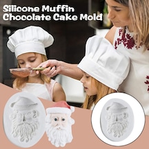 Çikolatalı Kek Puding Sabunu Yuvarlak Şekil İçin Noel Noel Baba Silikon Kalıp