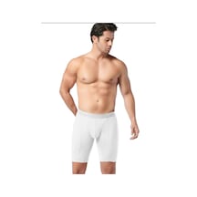 Gümüş 3'lü Erkek Uzun Likralı Boxer Beyaz