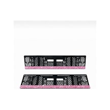 Taşlı Plakalık Oto Plaka Toz Pembe Taşlı 2 Adet