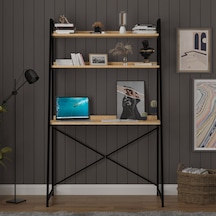 Metal Kitaplıklı Çalışma Masası-metalkçm01-safir Meşe Safir Meşe Metal Kitaplıklı Çalışma Masası-metalkçm01-safir Meşe Safir Meşe