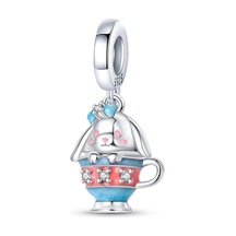 Fubena Fincanda Masal Tavşan Sallantılı Gümüş Charm