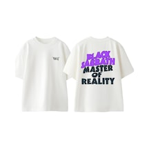 Thewert Black Sabbath 7 Tasarım Sırt Baskılı Pamuk Beyaz Oversize T-shirt