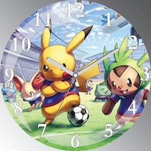 Pokemon Bombeli Cam Sessiz Duvar Saati Çok Renkli