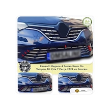 Renault Megane 4 Sedan Krom Ön Tampon Alt Çıta 7 Parça 2021 Ve Sonrası