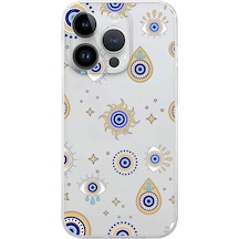 Printify Apple Uyumlu iPhone 14 Pro Max İle Devil Eye 5 Kamera Korumalı Şeffaf Silikon Kılıf 0166e