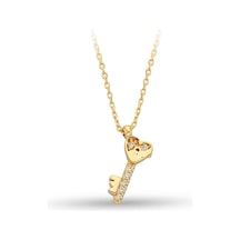 Çgk Çiğdem Gürel Kuyumculuk Minimal Anahtar Kolye Gold