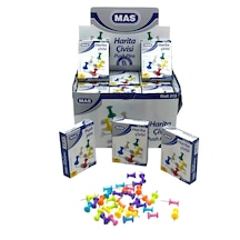 648 Adet Harita Çivisi Mantar Pano İğnesi 12x18pcs Renkli Silindirik 5691