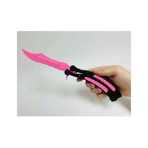 Cs2 Kelebek/butterfly Bıçak Plastik Pembe Oyuncak 3d Keskin Değil