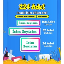 Okul Kreş Kişiye Özel İsim Etiket Seti - Model 599 Çok Renkli