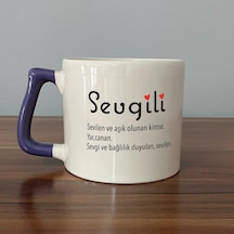 Sevgili Baskılı Mor Kulplu D Kupa