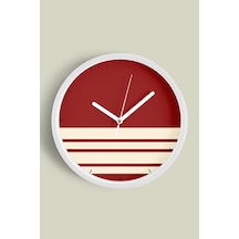 Modern Tasarım Duvar Saati - 35cm - Önü Camlı Beyaz Kasa - Sessiz Mekanizma-jh0577 Beyaz