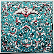 Armada Çini 20x20 Cm ED 324 İznik Rumili Desen Eldekoru Çini Karo
