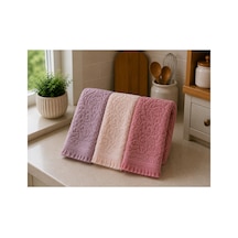 3'lü Jakarlı Püsküllü Mutfak Havlusu Seti 30x50 Cm %100 Pamuk - Softrosette Çok Renkli