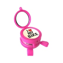 I Love My Bike Baskılı Zil Aynalı Model Pembe