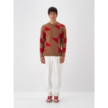 Xint Camel Doğal Yün Dokulu Regular Fit Kazak 801838